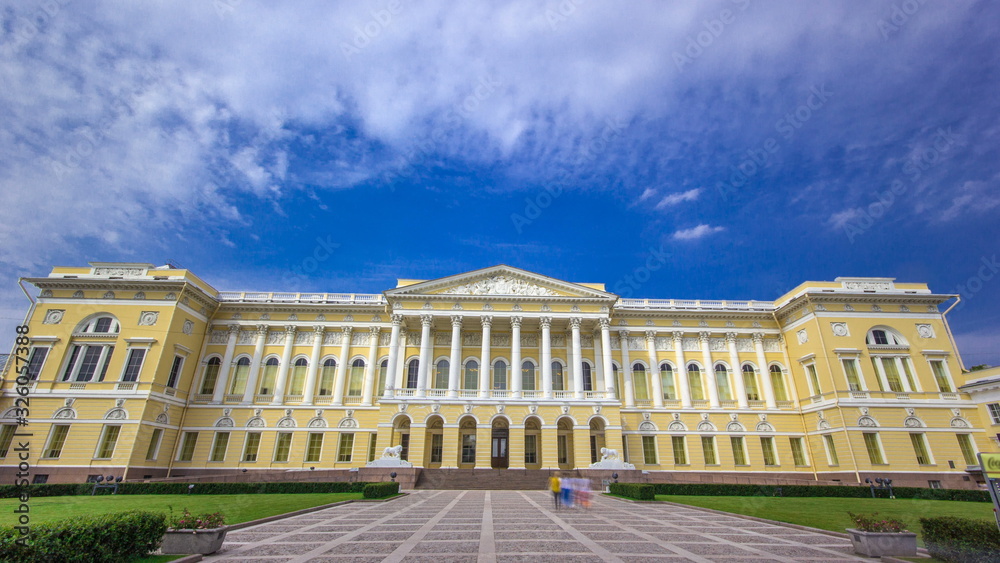Obraz premium The State Russian Museum timelapse . ST.PETERSBURG, RUSSIA