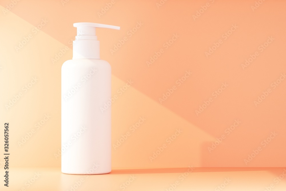 mock up plastic bottle for cosmetics