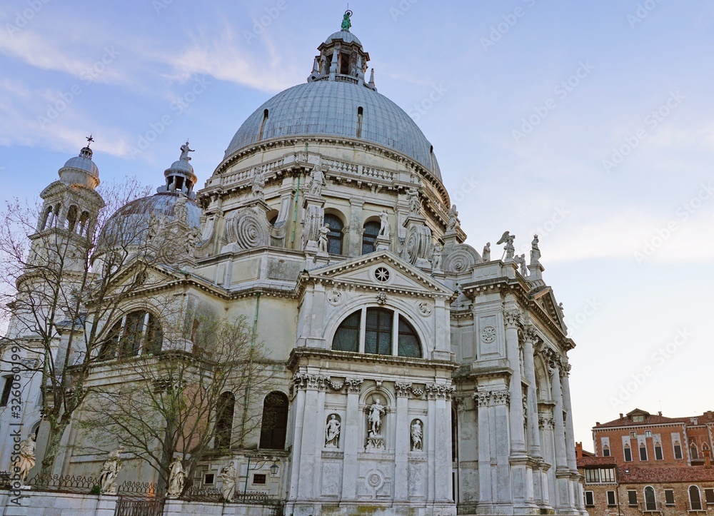 The Basilica di Santa Maria della Salute on the Grand Canal in Venice