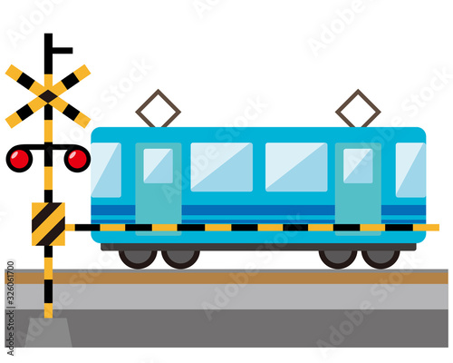 	踏切　電車　列車　鉄道　アイコン