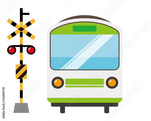 	踏切　電車　列車　鉄道　アイコン