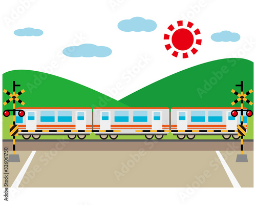 	踏切　電車　列車　鉄道　アイコン