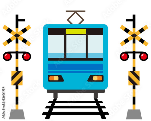 	踏切　電車　列車　鉄道　アイコン