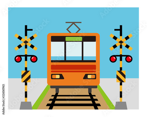 	踏切　電車　列車　鉄道　アイコン
