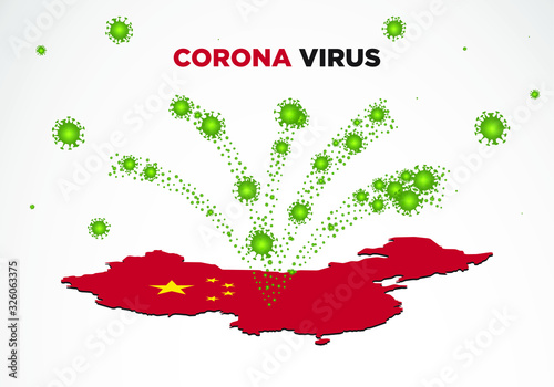Coronavirus in China. Novel coronavirus (2019-nCoV). Flu or virus spreading. Dangerous ncov corona virus.