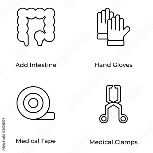  Surgical Accessories Line Icons Pack  photo