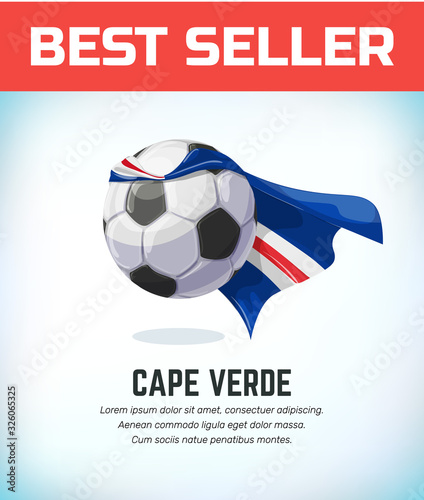 Cape Verde football or soccer ball. Football national team. Vector illustration
