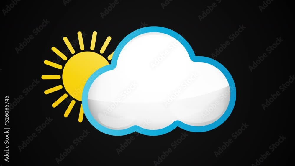 cloud and sun, sunshine vector animation cloud and sun, sunshine vector animation
