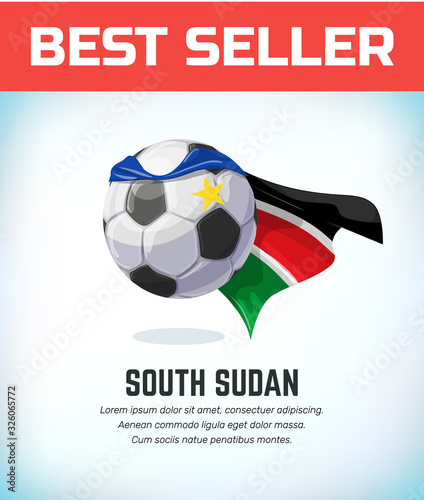 South Sudan football or soccer ball. Football national team. Vector illustration