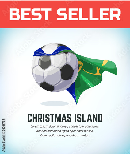 Christmas Island football or soccer ball. Football national team. Vector illustration