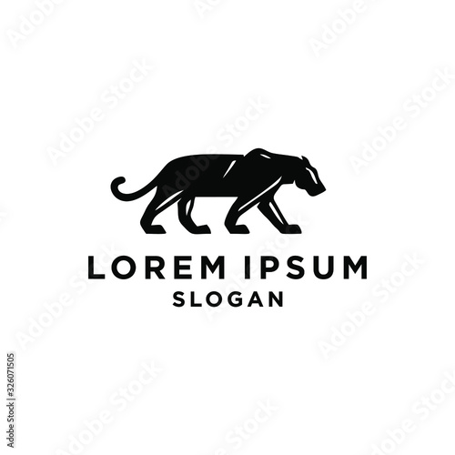 black tiger logo panther lion cheetah cat puma icon vector animal template