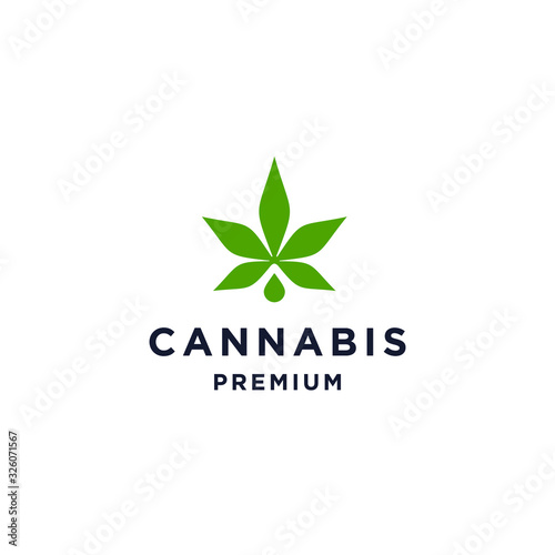 cannabis oil marijuana hemp leaf farm cultivation logo design icon vector template