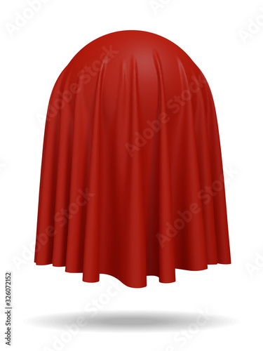 Ball or sphere covered with red fabric isolated on white background