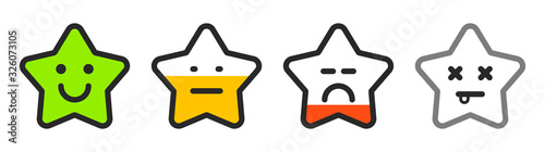 Vector star shape emoji health bar