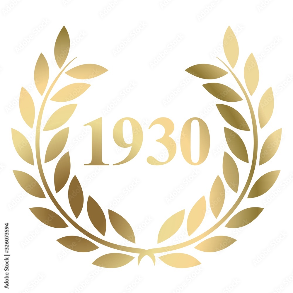 Year 1930 gold laurel wreath vector isolated on a white background Year 1930 gold laurel wreath vector isolated on a white background