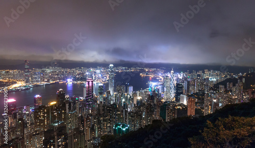 Hong Kong City View At Night. Date: 23 June, 2017. 