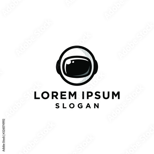 Astronaut Abstract Vector Sign, Emblem, Icon or Logo Template. in a Space Suit Helmet Silhouette Looking at the Star. Isolated.