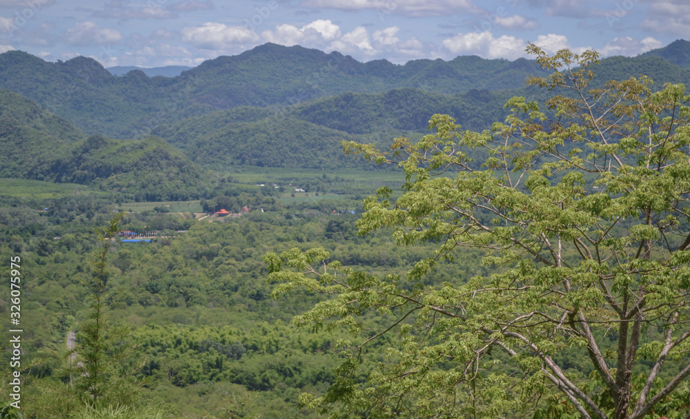 view of mountains in Kanjanaburi province, Thailand