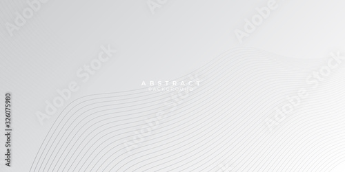 White abstract presentation background with gradient grey silver curve line.