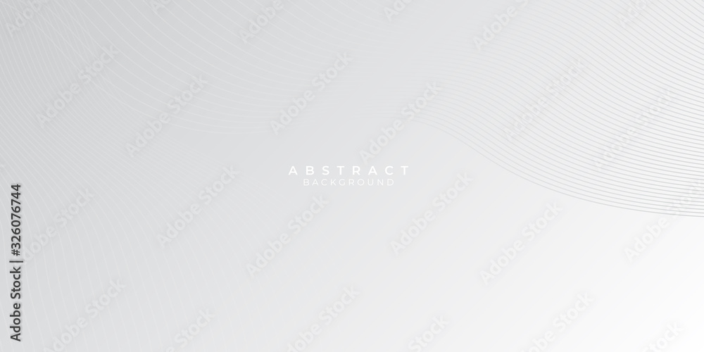 White modern abstract presentation background with grey silver curve line