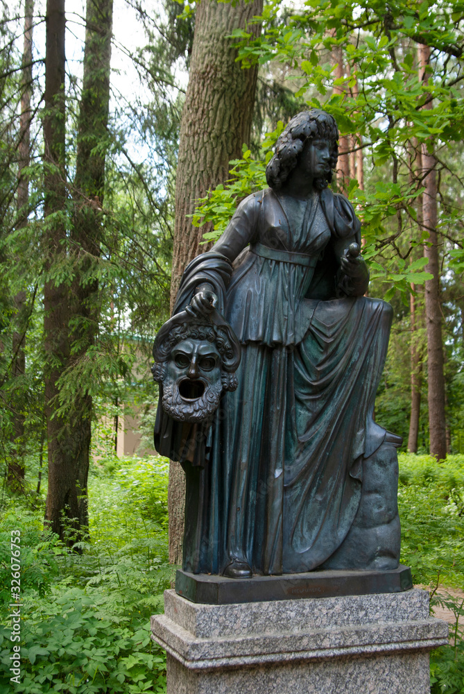  statues in the summer park
