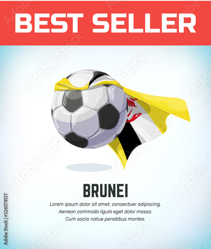 Brunei football or soccer ball. Football national team. Vector illustration