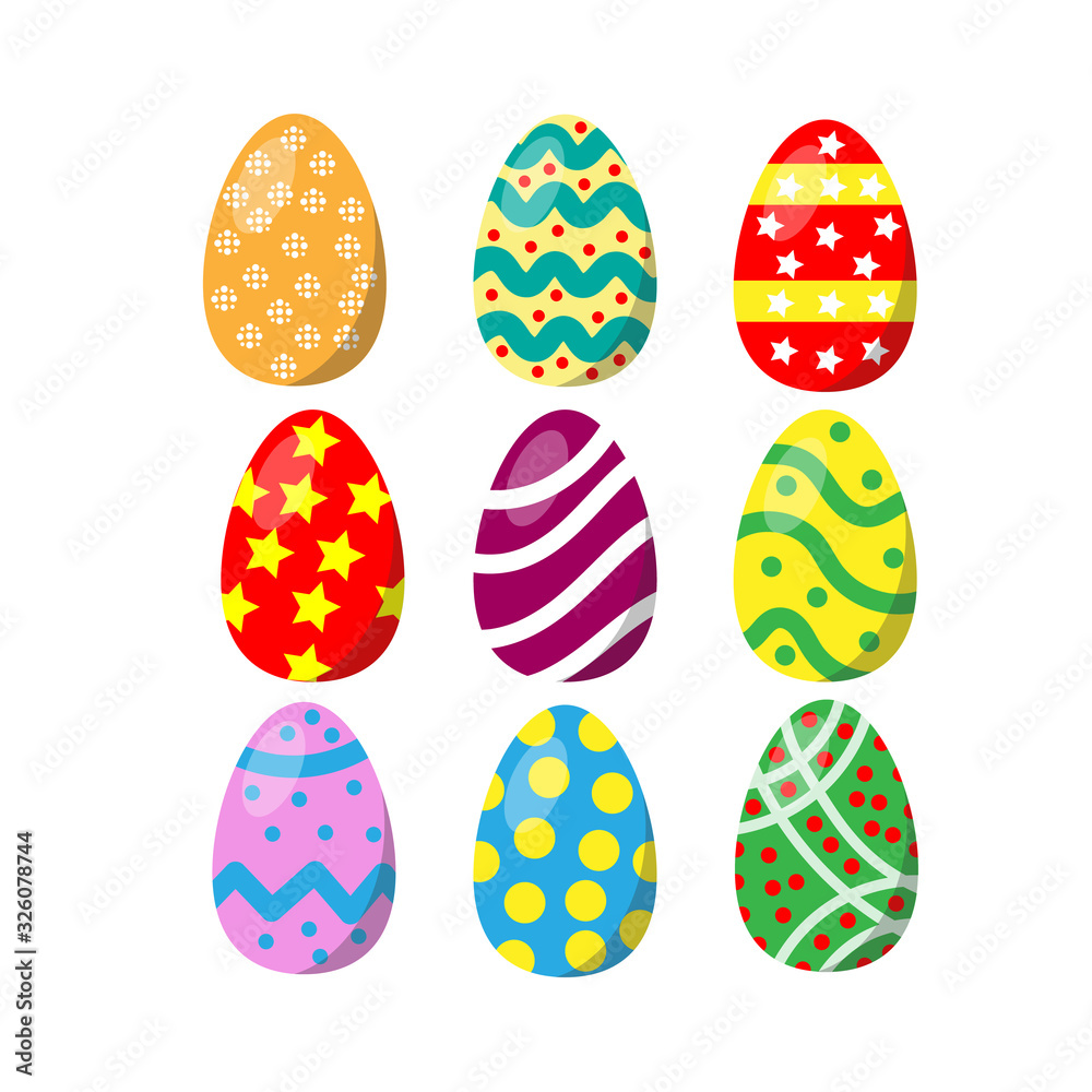 Colorful of easter egg on white background.