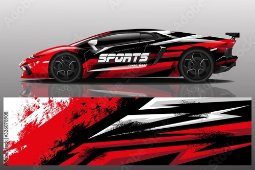 Sports car wrapping decal design