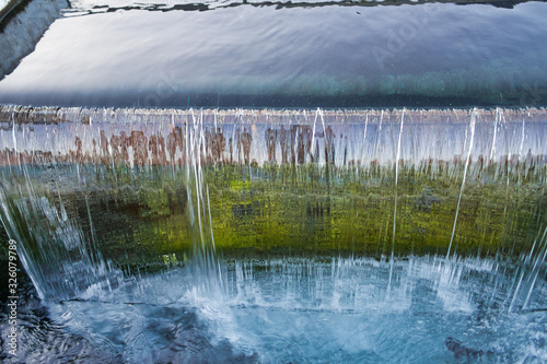 crystal clear water background, clear water cascade