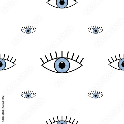 Abstract seamless sport eyes pattern for girls, boys. Creative sport vector pattern with psychodelic eyes. Funny eyes pattern for textile and fabric. Fashion sport style. Background for kids, girls