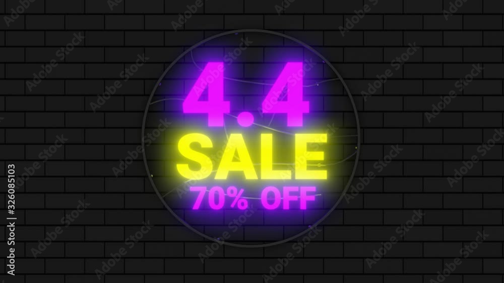 4.4 Online Shopping sale neon sign on dark background. Global shopping world day. 4.4 Online Shopping sale neon sign on dark background. Global shopping world day.