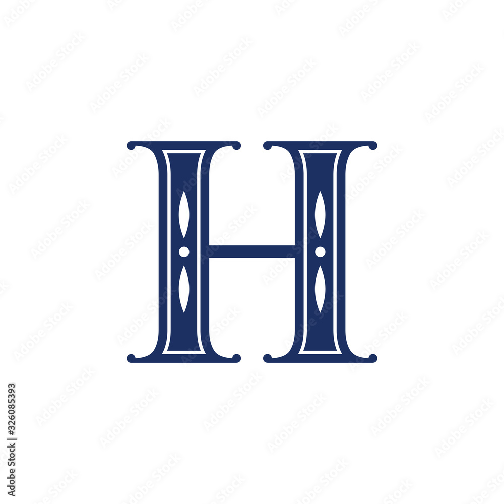 Initial H with pillar for Logo design template Initial H with pillar for Logo design template