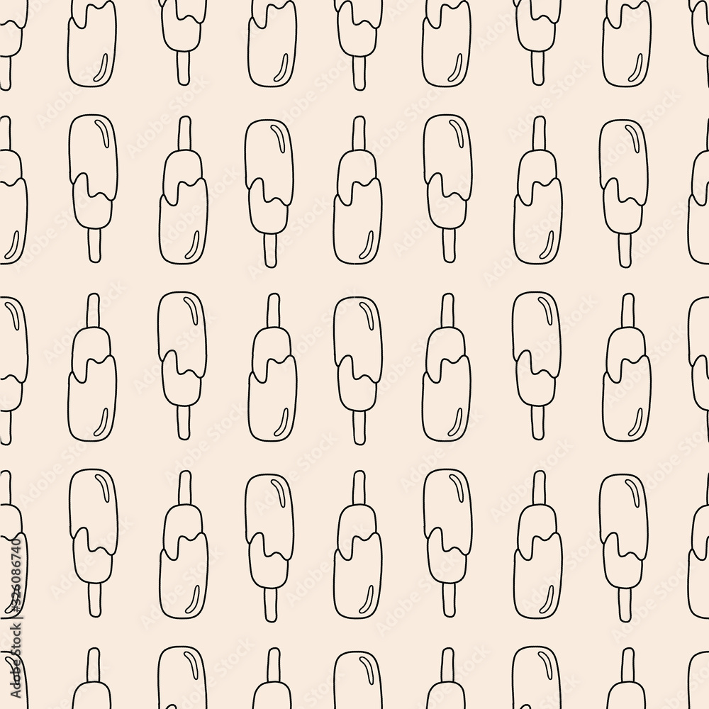 Pattern with Popsicle, pink background Pattern with Popsicle, pink background