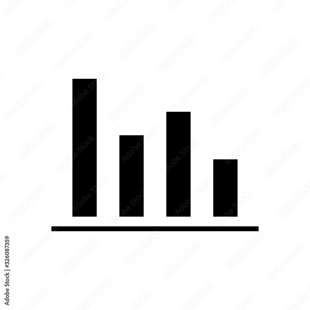 Bar chart black icon, concept illustration, vector flat symbol, glyph sign. Bar chart black icon, concept illustration, vector flat symbol, glyph sign.