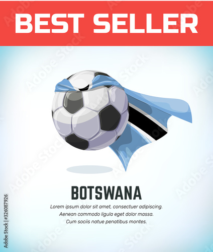 Botswana football or soccer ball. Football national team. Vector illustration