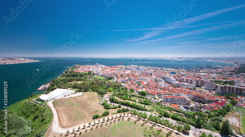 View of Almada city near Lisbon - Portugal timelapse