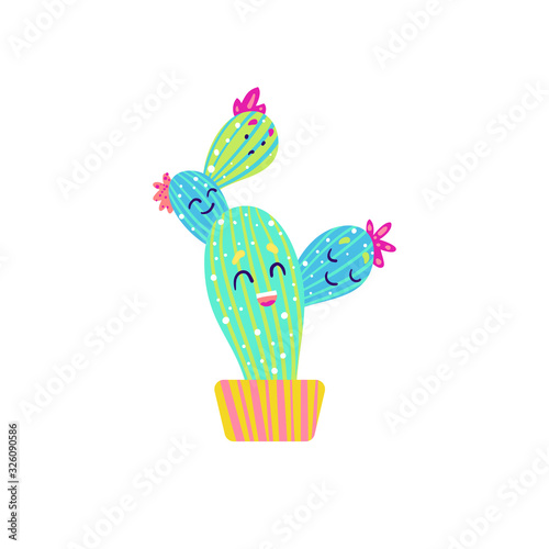 Funny cacti family stacking