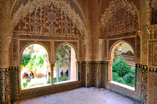 Granada, Spain - February 20, 2020: Interior detail of the Daraxa Viewpoint of the Alhambra in Granada. photo