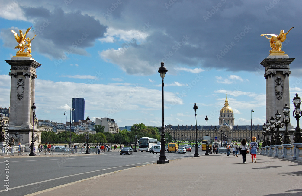 Cityscape view in Paris center, France