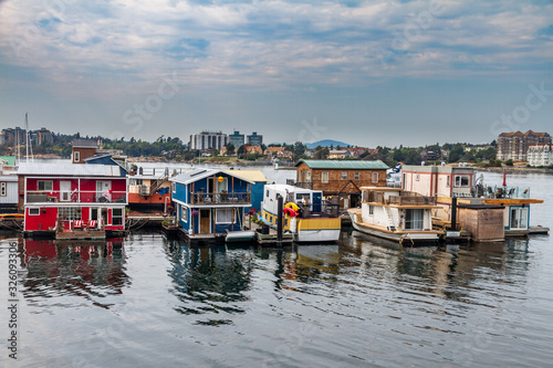 Houses on the sea at Victoria Harbour - Victoria, British Columbia, Canada