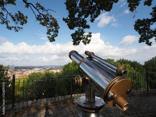 Bielefeld Sparrenburg Aussichtsplattform mit Fernrohr photo