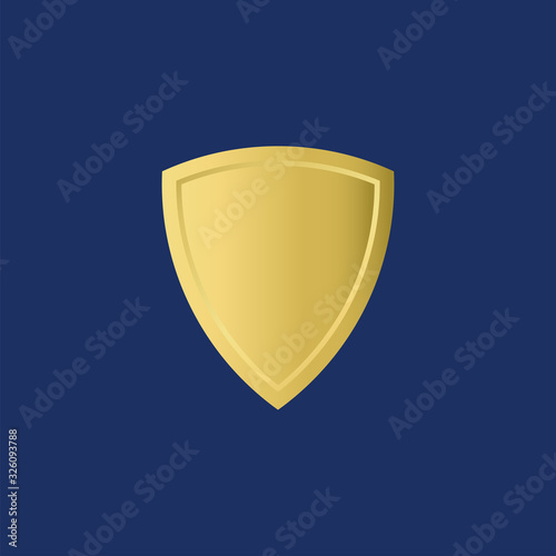 Gold Shield In navy blue Background
