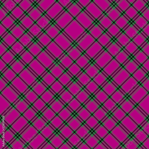 Seamless pattern in fine bright pink, green and black colors for plaid, fabric, textile, clothes, tablecloth and other things. Vector image. 2