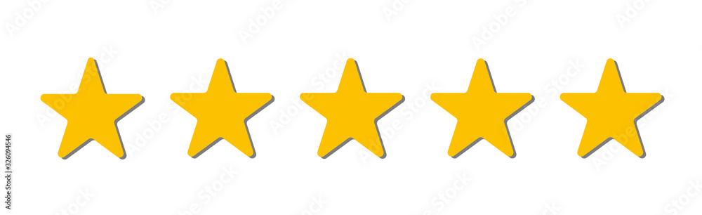 Five stars rating customer product flat icon Five stars rating customer product flat icon
