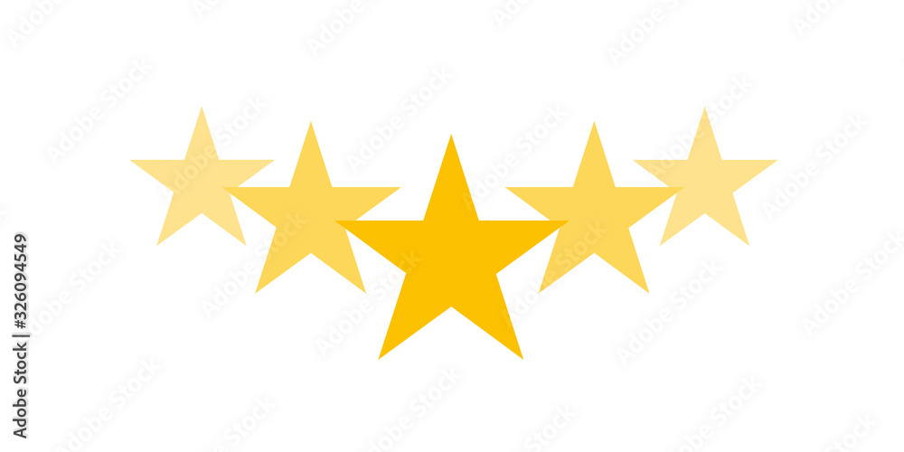 Five stars rating customer product flat icon Five stars rating customer product flat icon