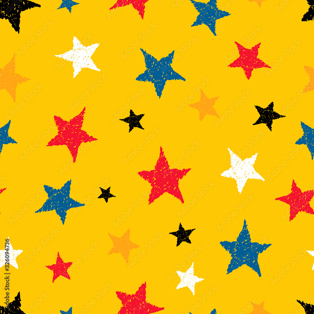 Seamless doodle hand drawn stars Seamless doodle hand drawn stars