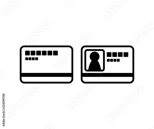 社員証、カードのアイコン/クレジットカード/免許証/ピクトグラム