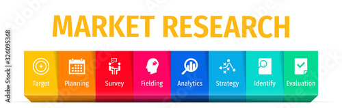 Market Research Flat Vector Icons. Market Research Vector Background with Icons.