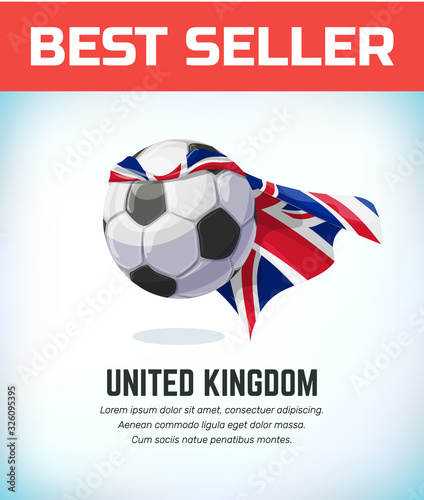 United Kingdom   football or soccer ball. Football national team. Vector illustration