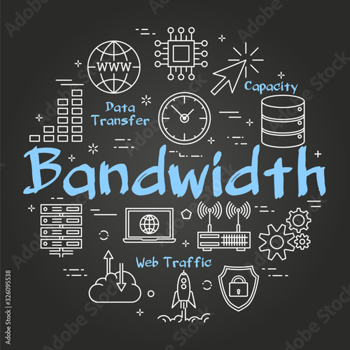 Vector round black internet concept of bandwidth